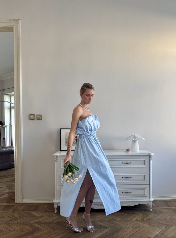 Лляна сукня бандо